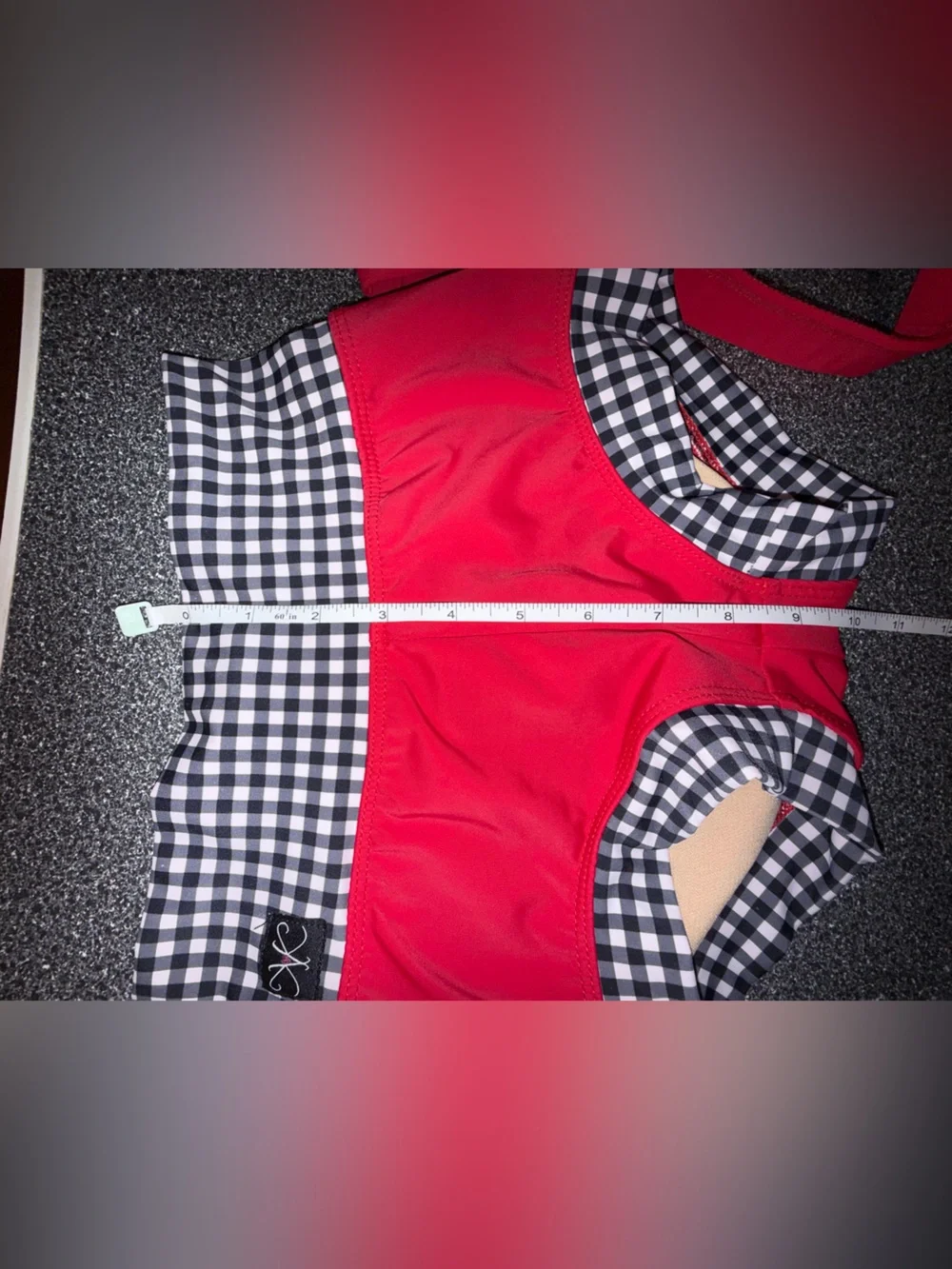 Kandi Kouture Red & Black Gingham Two-Piece Dance Set Size Child X-Large